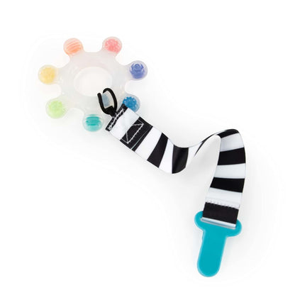 Rainbow Star Silicone Teether with Keeper for Baby Dental Use