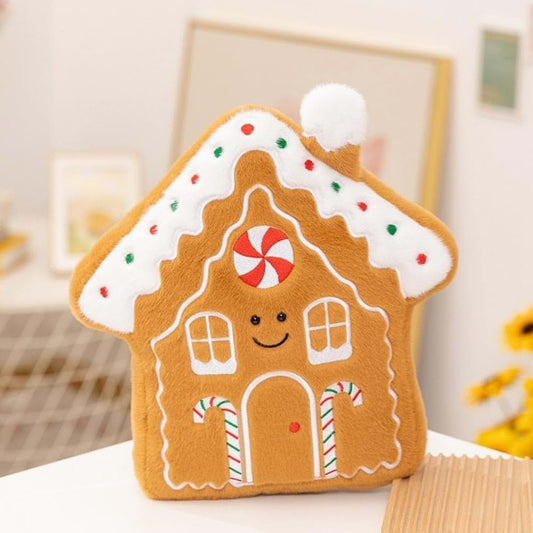 Seeliy Home Christmas Gingerbread Man Plush Throw Pillow - Christmas House