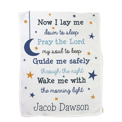 GiftsForYouNow Now I Lay Me Down to Sleep Personalized Fleece Prayer Baby Blanket, 30 x 40 Inches