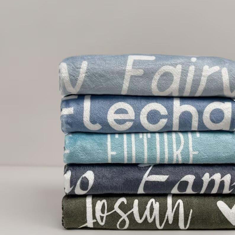 ZoikoM Name Blanket Personalized Name Custom Blanket for Baby/Kids/Youth/Adult,Blanket Gift,Custom Name Nursery Blanket