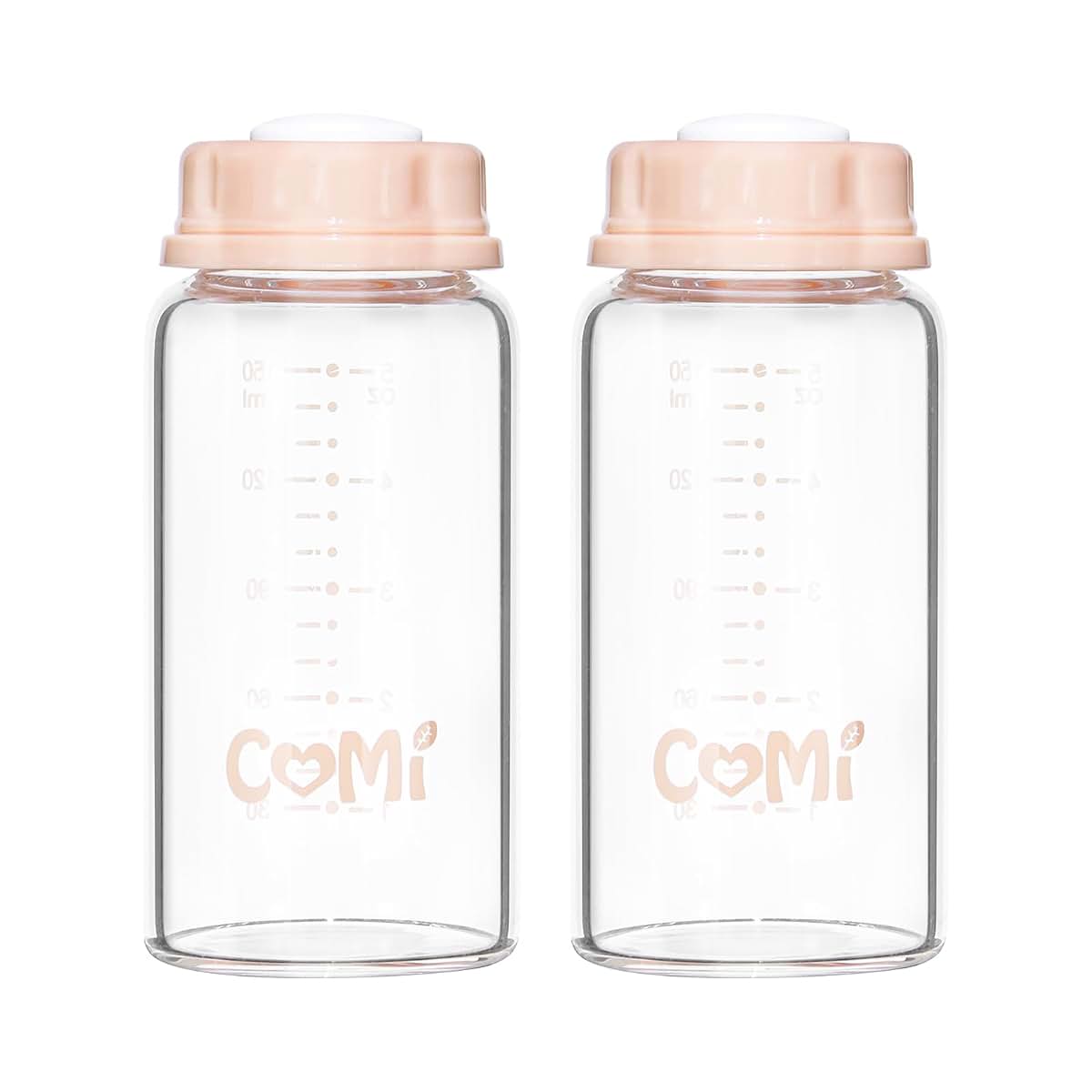 COMI Natural Glass Baby Bottle,Standard Neck Breastmilk Storage Bottle for Fridge,Breast Milk Container,Breast Pump