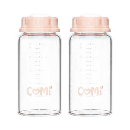 COMI Natural Glass Baby Bottle,Standard Neck Breastmilk Storage Bottle for Fridge,Breast Milk Container,Breast Pump