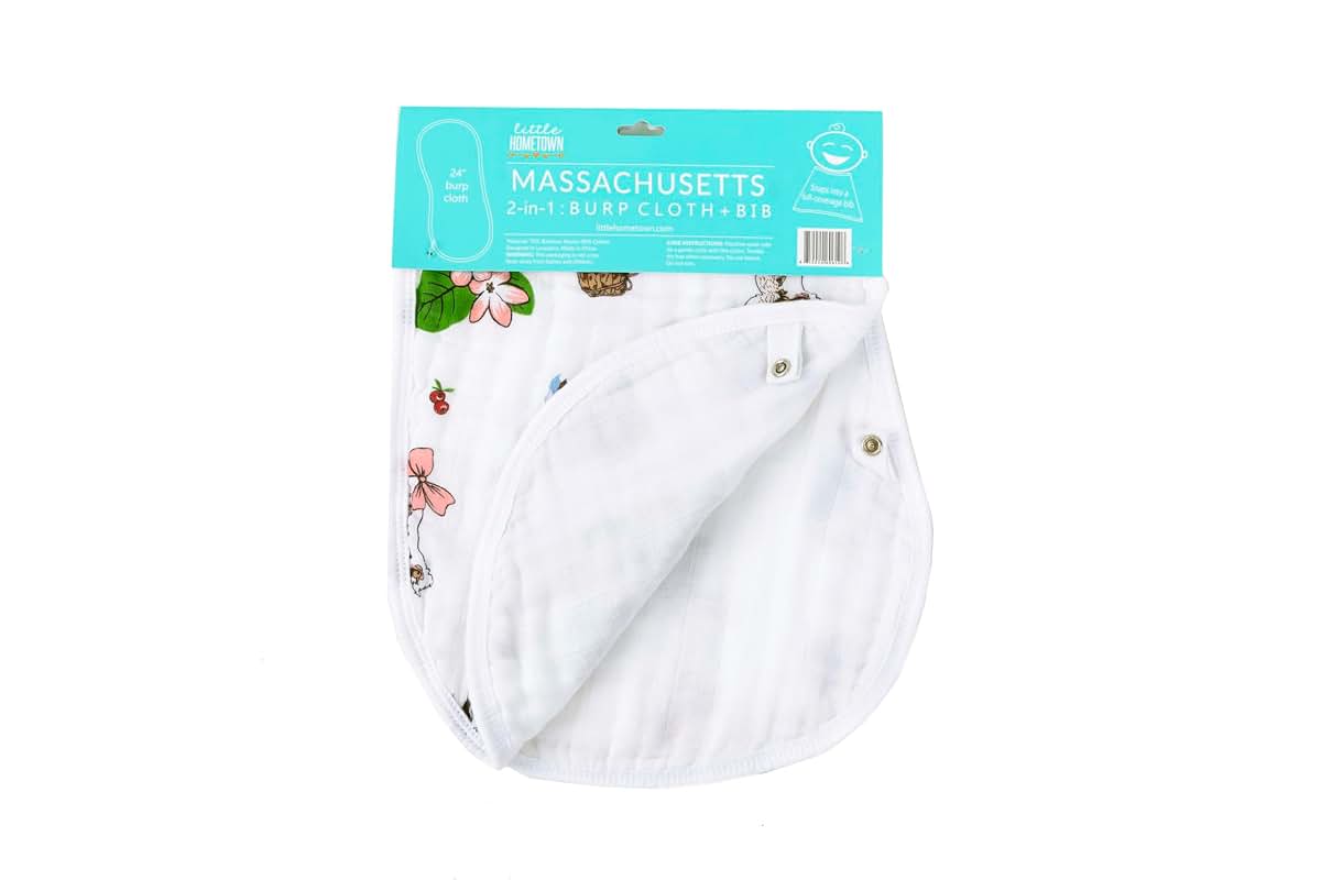 Little Hometown Massachusetts Floral Baby Blanket Gift Set