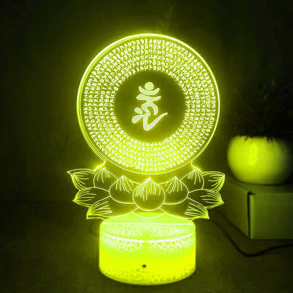 Jinnwell 3D Buddha Night Light Lamp With 7 Color Changing Touch Switch (photo 2)