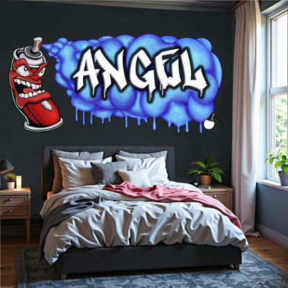 3BattySisters Custom Name Wall Decal – Personalized 3D Graffiti Vinyl Art Sticker, Removable Peel & Stick Mural for