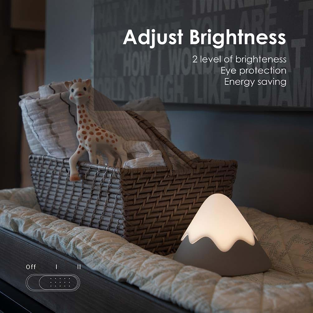 DesignNest Snow Mountain Night Light - Modern Home Decor & Nursery Lamp - Dimmable Soft Silicone, Tap Control (photo 3)