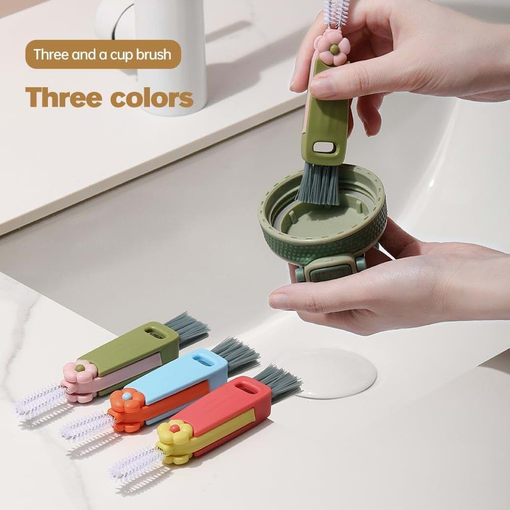 3 In 1 Cup Lid Cleaning Brush Set For Tight Spaces