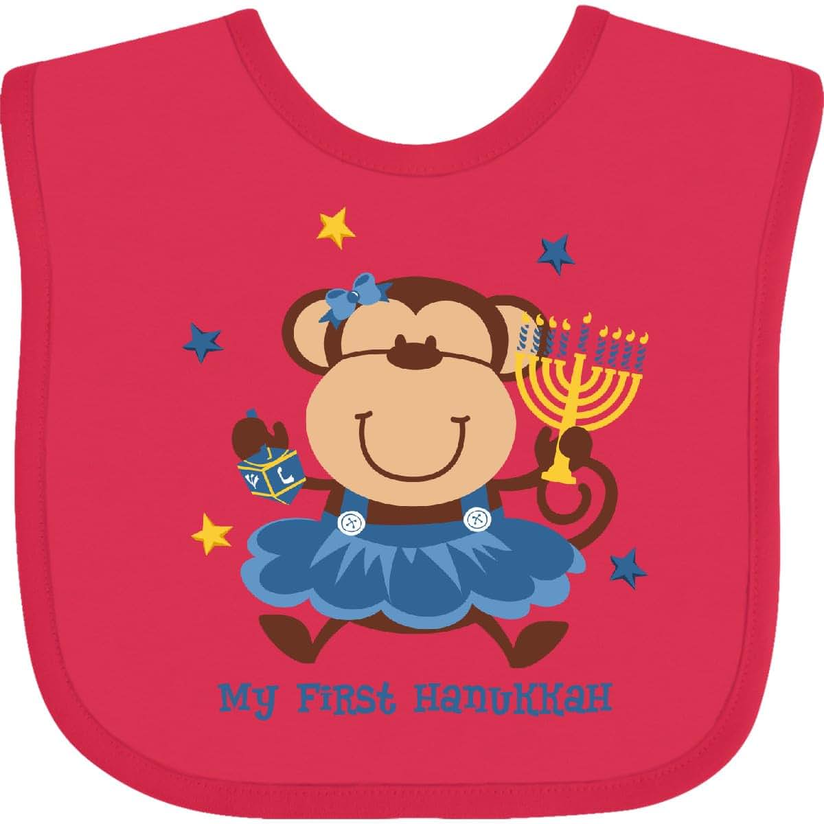 Inktastic 1st Hanukkah Baby Bib for Girls