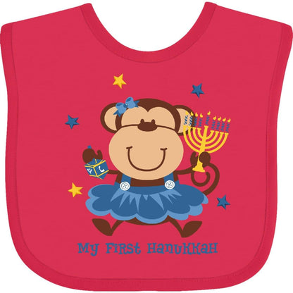 Inktastic 1st Hanukkah Baby Bib for Girls