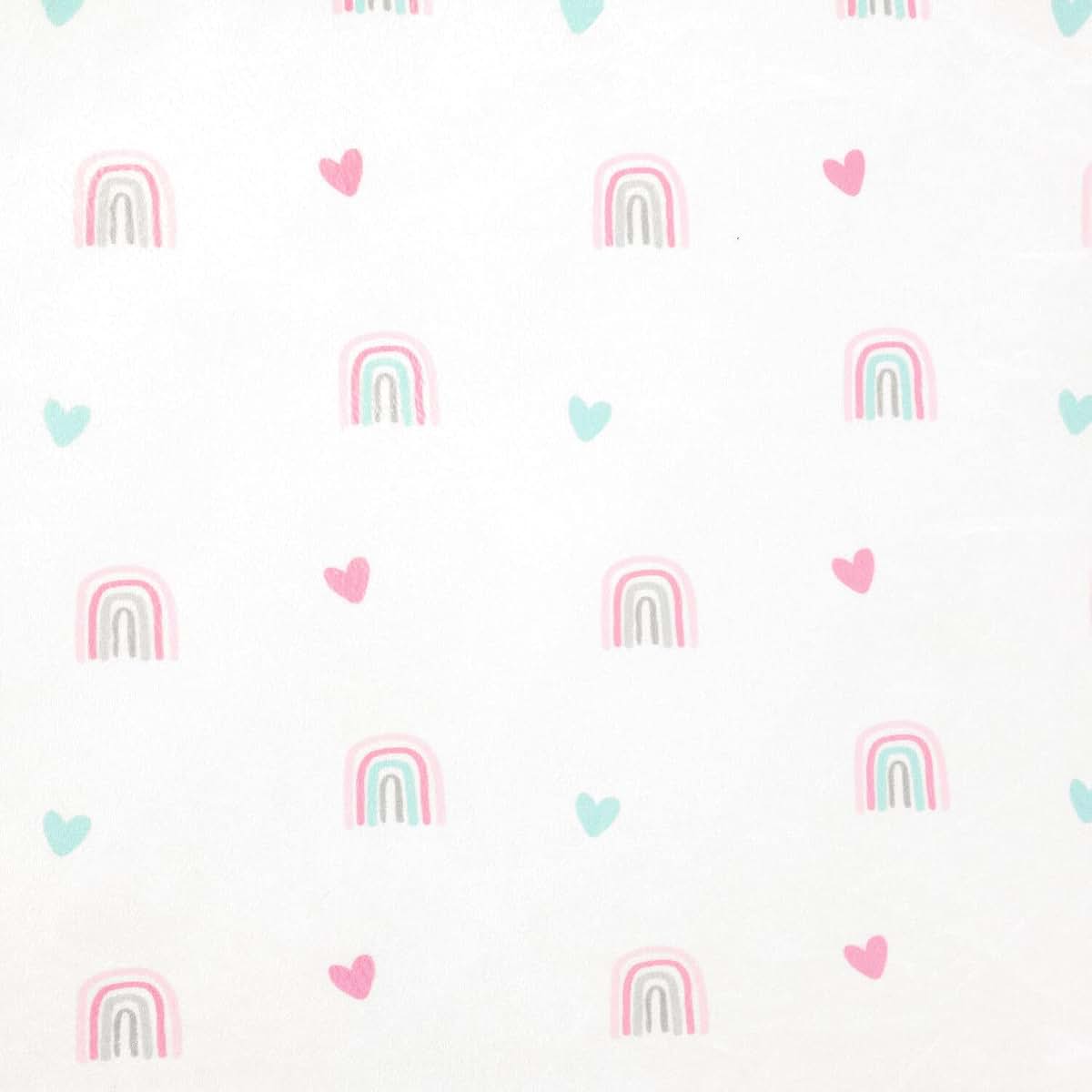 Lush Decor Llama Love Rainbow Soft Plush Fitted Crib Sheet Pink (photo 3)