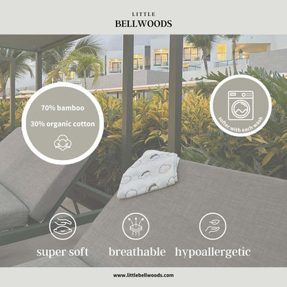 Little Bellwoods Swaddle Wrap Blanket | Organic Cotton Muslin Viscose Blend