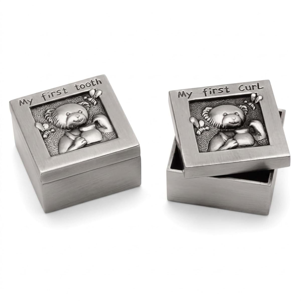 Creative Gifts International Teddy Bear Tooth and Curl Keepsake Boxes