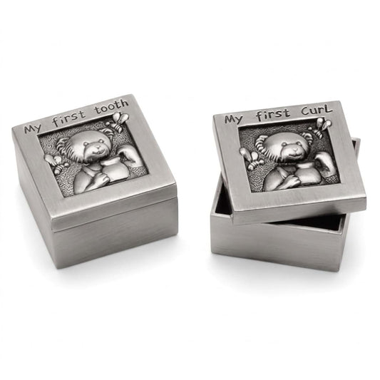 Creative Gifts International Teddy Bear Tooth and Curl Keepsake Boxes