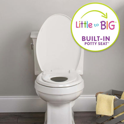 Little2Big Toilet Seat with Built-In Toddler Potty Trainer for Round Toilets