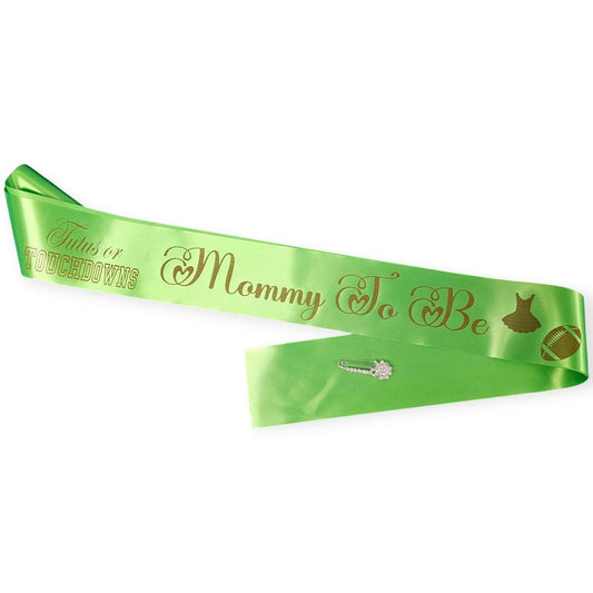 Amy's Bubbling Boutique Touchdowns or Tutus Gender Reveal Baby Shower Pins for family to wear at sprinkle Party (Mommy