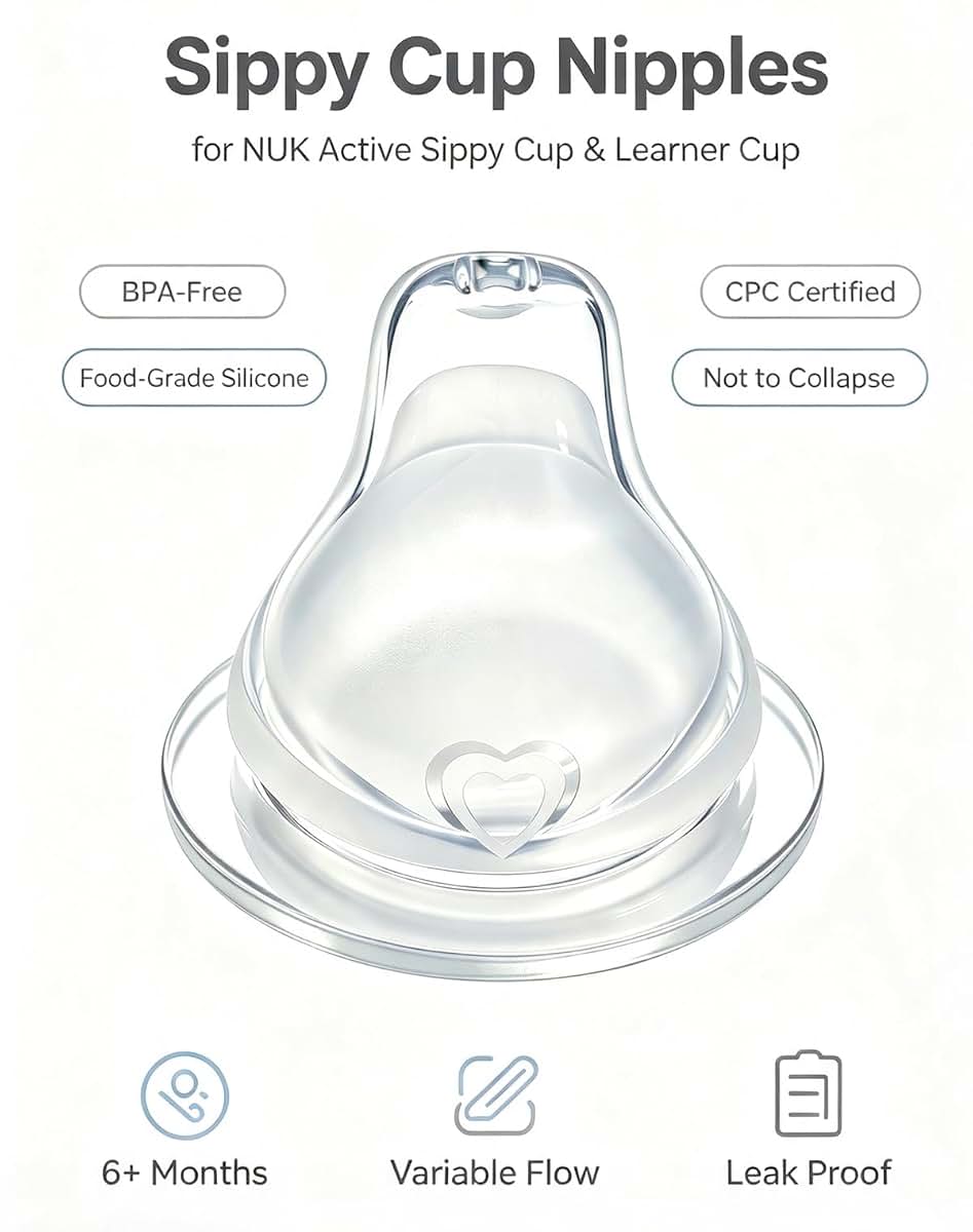 Honeykin Replacement Silicone Spout Compatible with NUK, Soft Spout Replacement for NUK Active and Learner Cups, Soft (photo 2)