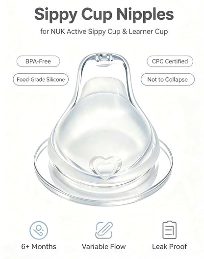 Honeykin Replacement Silicone Spout Compatible with NUK, Soft Spout Replacement for NUK Active and Learner Cups, Soft (photo 2)