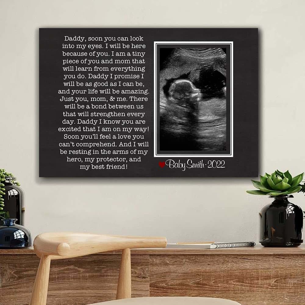 Anniversaree Personalized First Father's Day Canvas Poster New Baby Gift