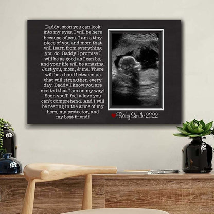 Anniversaree Personalized First Father's Day Canvas Poster New Baby Gift