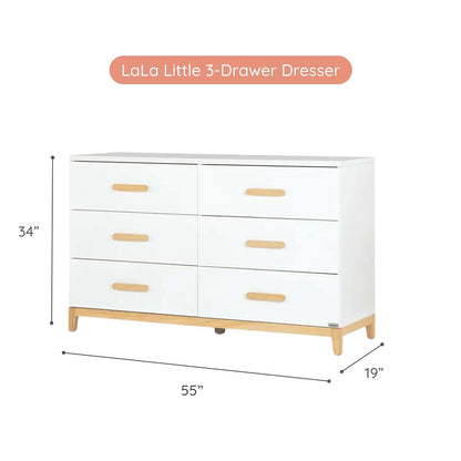 dadada LaLa 6-Drawer, Wide Dresser for Nursery, Deep Drawers, White/Natural (photo 2)