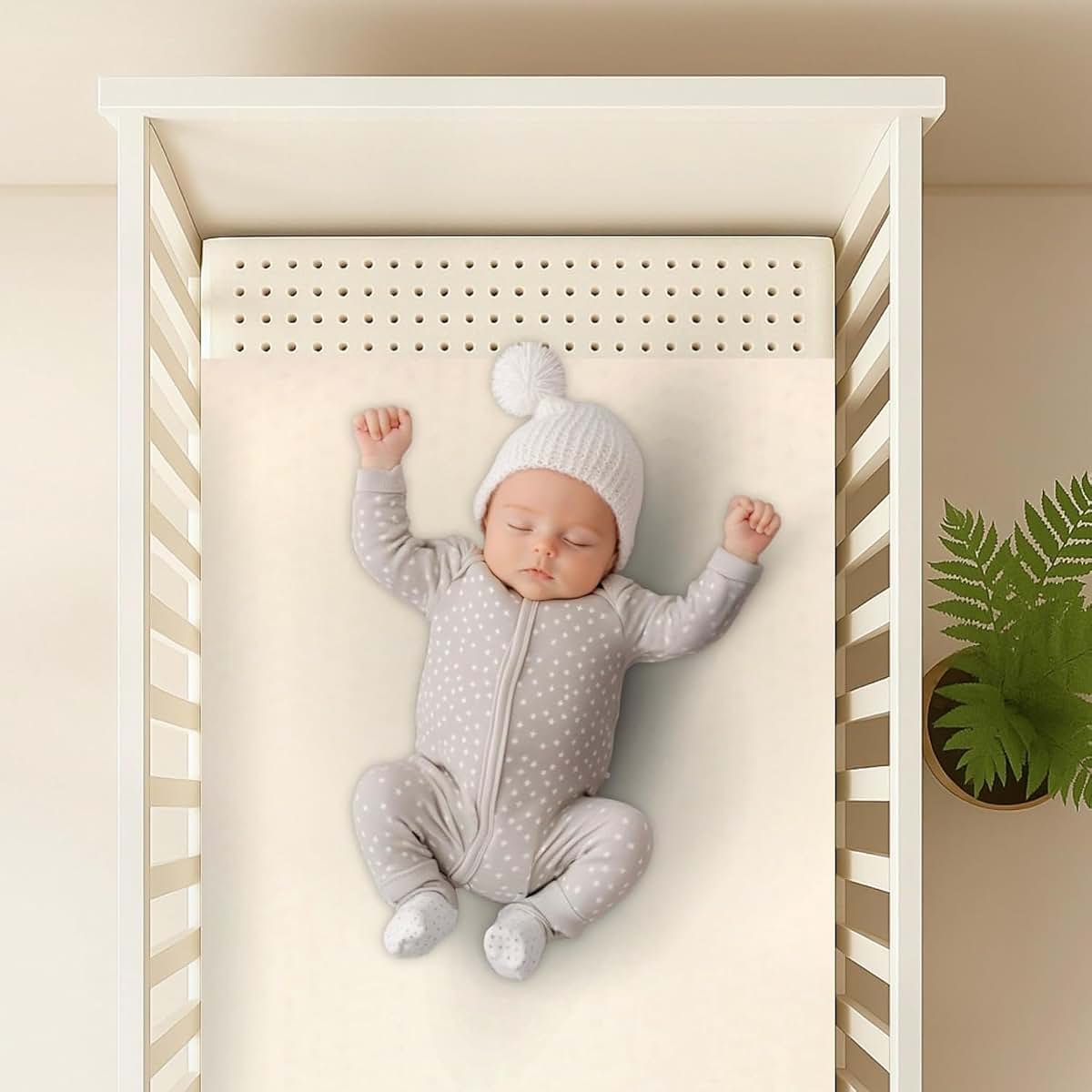 Organic Textiles Organic Baby Latex Mattress Topper With Wool Cover - 2-Inch Mini Sleeper