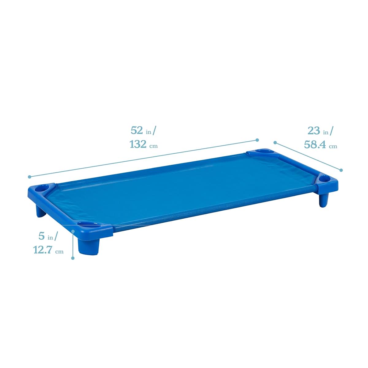 ECR4Kids Streamline Cot, 6-Pack, Standard Size, Blue (photo 2)