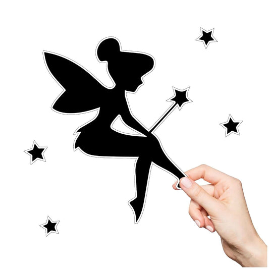 Bad Fish Custom Decals Cute Fairy Silhouette Wand & Stars Vinyl Stickers