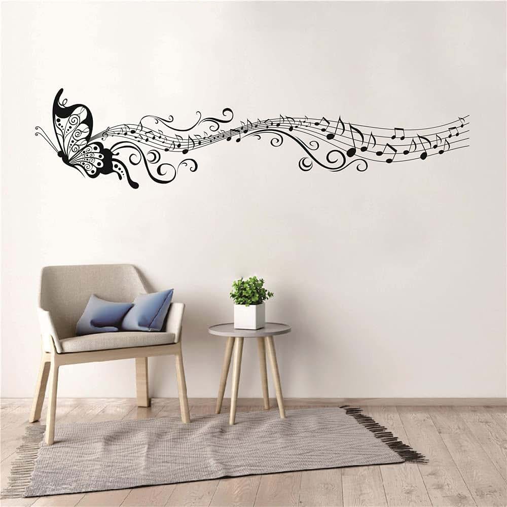 Yoyoyu Art Home Decor Flying Butterfly And Music Notes Wall Sticker (photo 3)