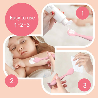 Psdndeww Gentle Application Baby Diaper Cream Spatula Silicone Handheld Scraping Spoon with Suction Base for Easy (photo 3)
