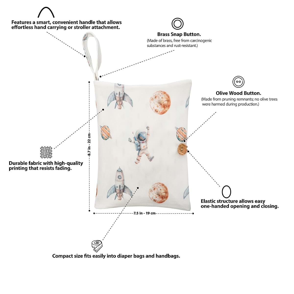 Maison Snuggle Baby Diaper Bag Organizer In Space Print (photo 3)