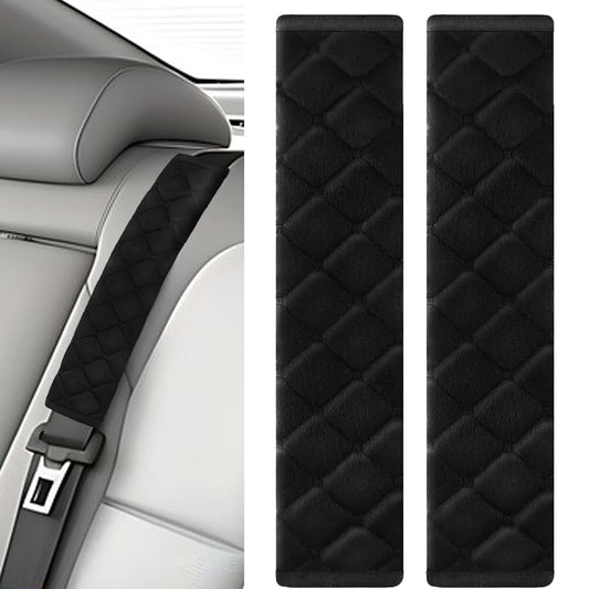 BabyOneStop Car Seat Belt Shoulder Strap Covers, 10.6 Inch Black Padding