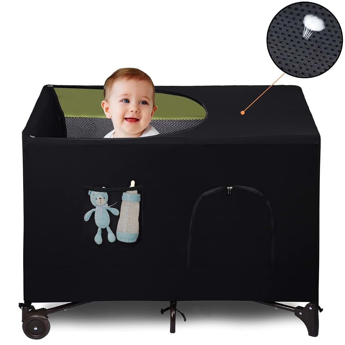 Blackout Crib Cover for Pack N Play | Breathable Travel Netting Tent