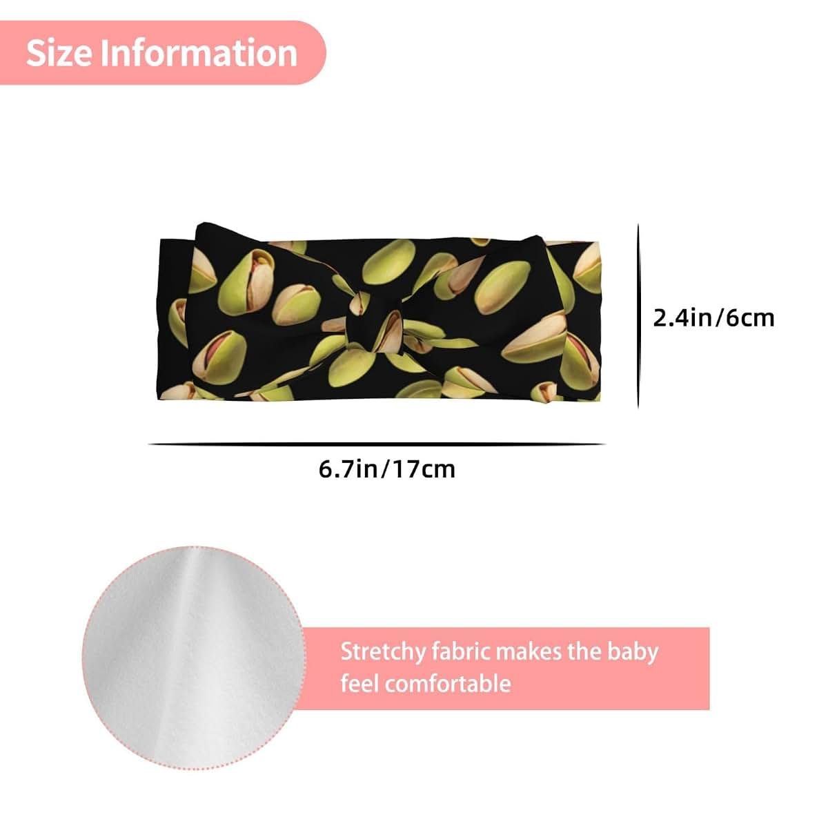 Broleo Pistachios Always Smile Prints Baby Bow Headband (photo 3)