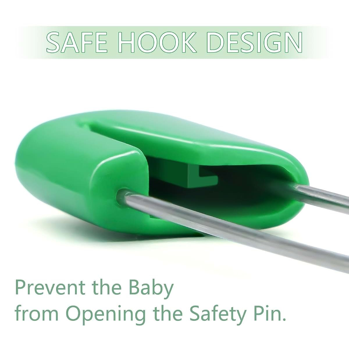BabyOneStop 120 Pcs Diaper Pins 2.2 Inch Stainless Steel Safety Pins with Plastic Head, 5 Colors