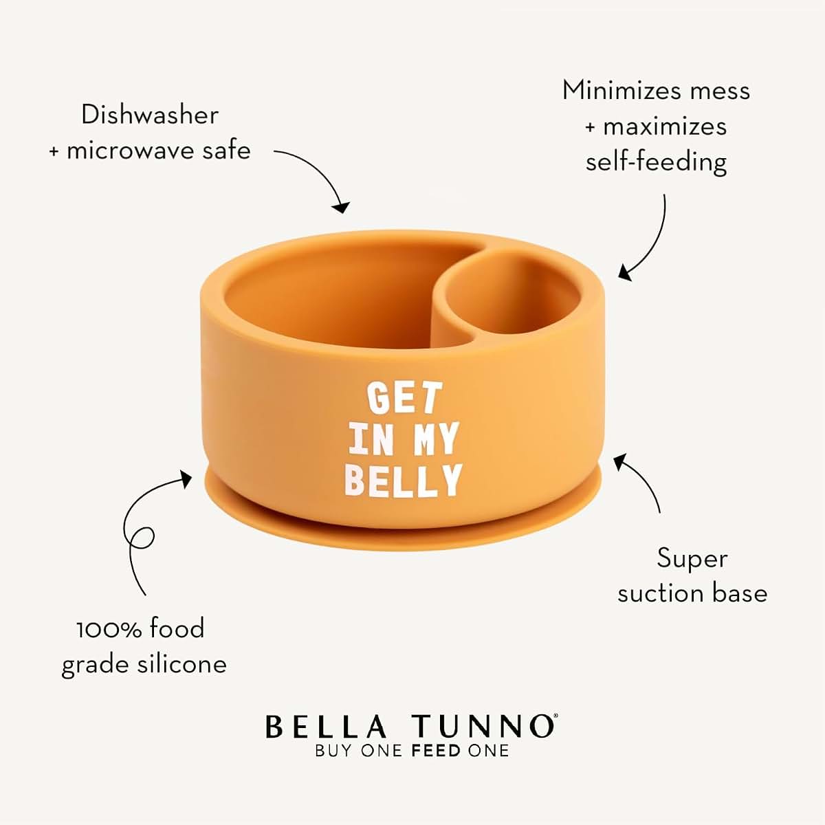 Bella Tunno Food Critic Silicone Suction Bowl With Two-Section Design