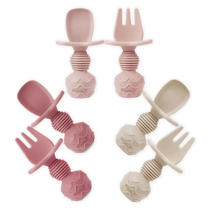 PandaEar 6 Pack Silicone Baby Spoons and Forks Utensil Set