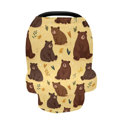 Lancerry Baby Car Seat Cover Brown Bears