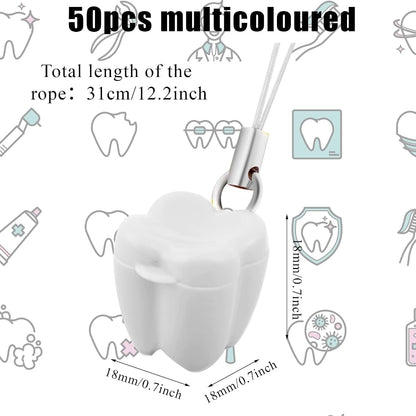Ioffersuper 50-Piece Tooth Saver Necklaces, Tooth Necklace Little Box for Lost Teeth, Milk Teeth Storage Cases for