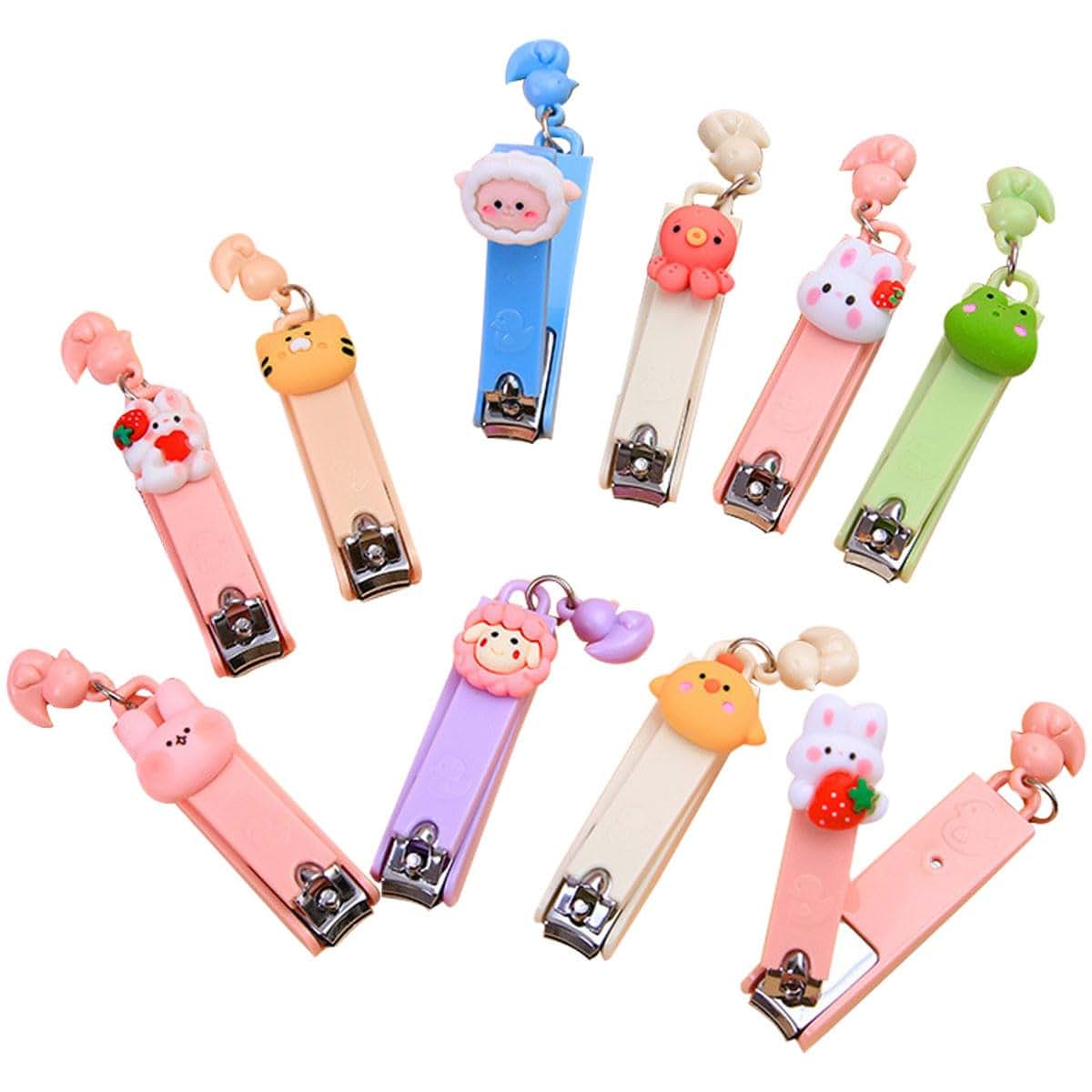 Petunny 20-Pack Stainless Steel Cartoon Nail Clippers, Random Colors