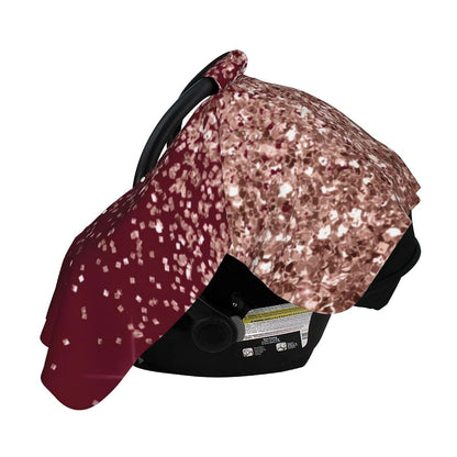 RAAPSBRW Burgundy Rose Gold Blush Pink Glitter Baby Car Seat, Rain Shelter, Multifunctional Nursing Cover for Newborns