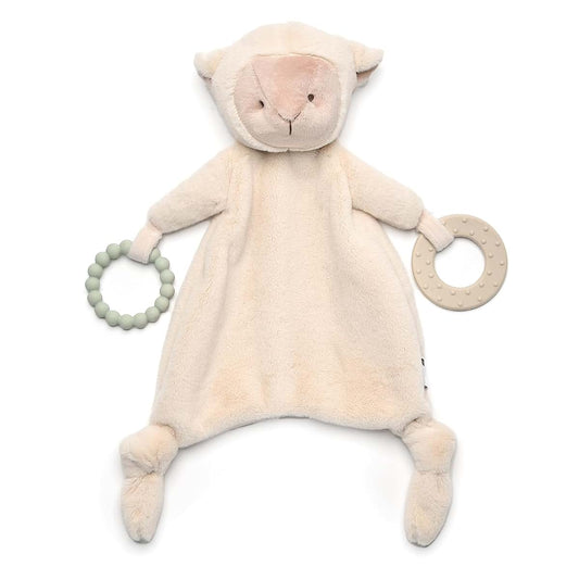 SILI FACTORY Loveys for Babies, Lovey Including Silicone Teether, Soft Stuffed Animals Security Blanket, Baby Snuggle