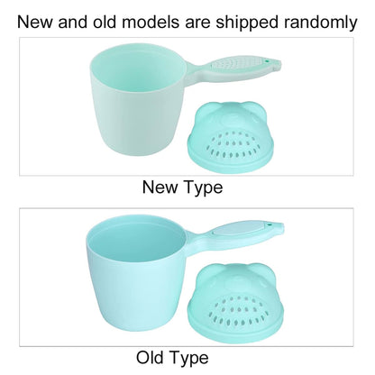 Yechiry Baby Shampoo Cup with Fish Handle, Green PP Rinse Cup for Kids