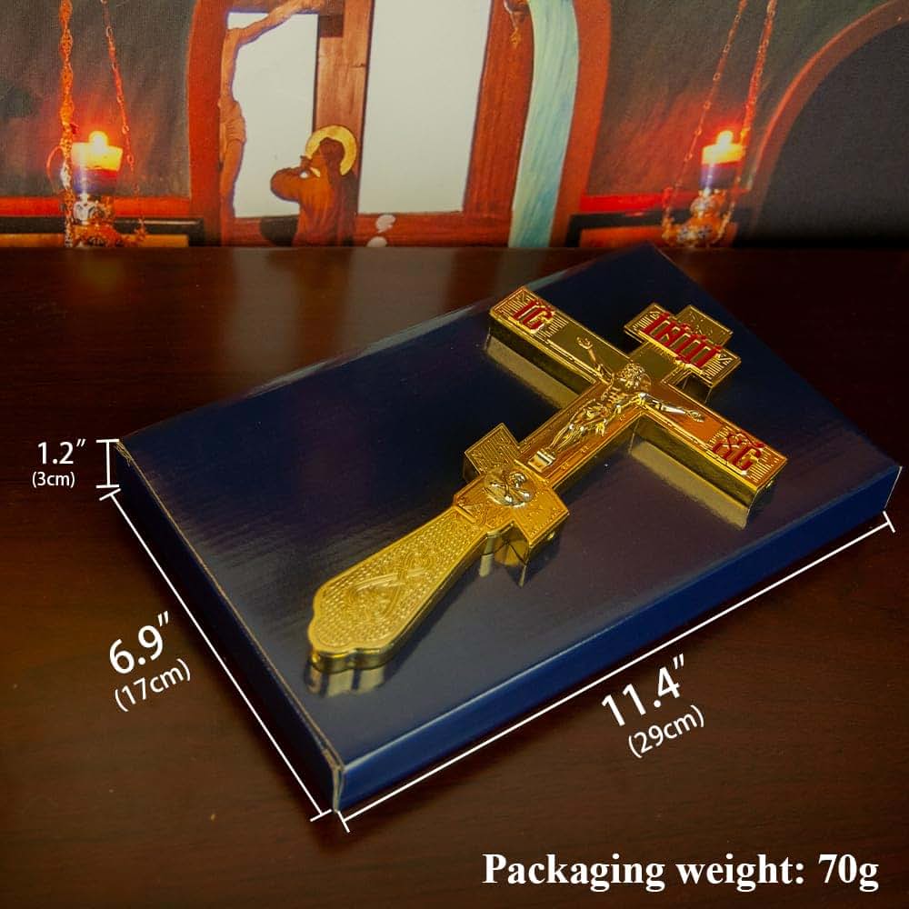 Orthodox Blessing Cross Crucifix - Zinc Alloy Gold Plating Wall Decoration