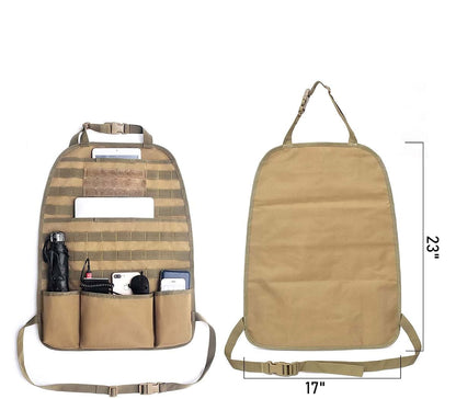 Wrumava Car Seat Back Organizer Tactical Molle Nylon Vehicle Panel Tan (photo 3)