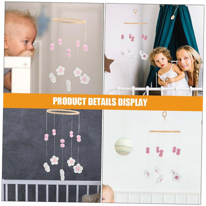 Boho Pompom Flower Crib Mobile for Nursery Decor Accent