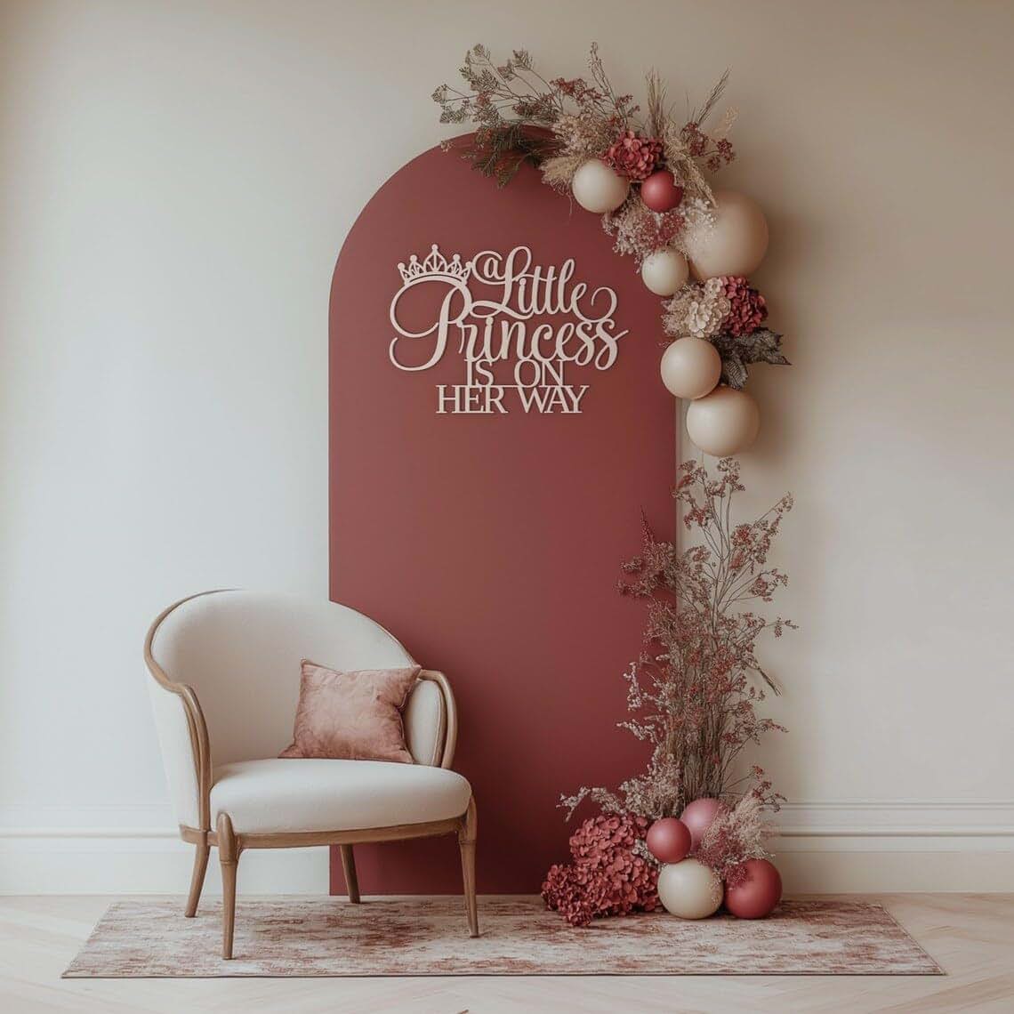 QENWWENG Wooden A Little Princess is on her way Sign
