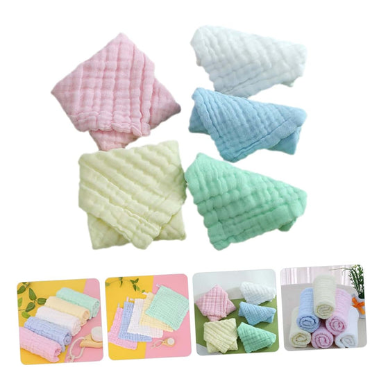 Totority 5 Pack Cotton Muslin Baby Washcloths