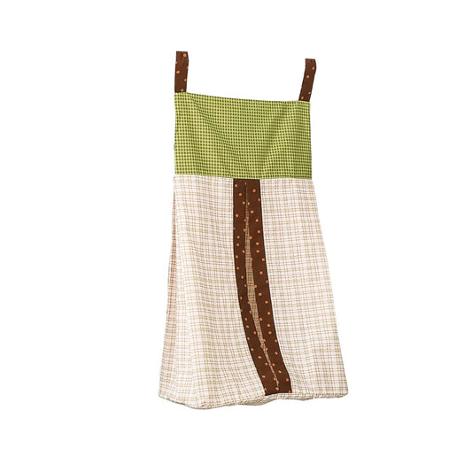 CribMATE Owl / Checked Nursery Diaper Stacker 1 PC Baby Diaper Hanging Bag (Green)