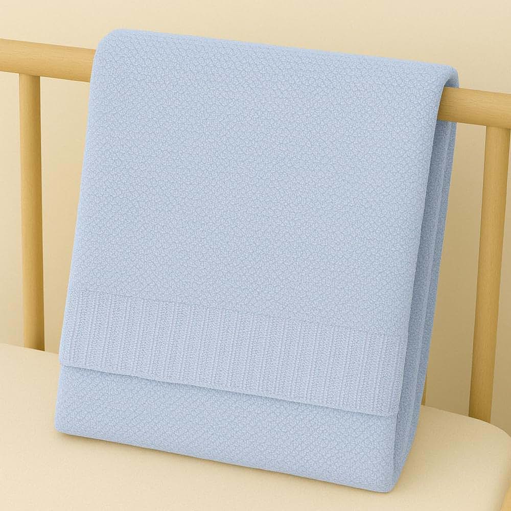 Noni Baby Knit Blanket 30x40in Nursery Blanket Gifts for Newborn Baby Boy and Girl Holiday Shower Gift Cotton Knit (photo 3)