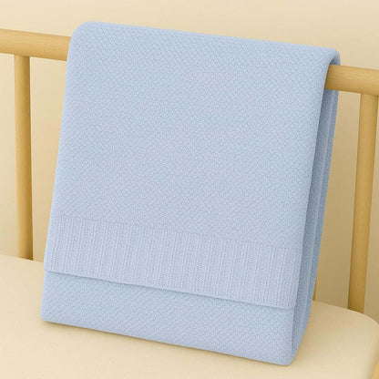 Noni Baby Knit Blanket 30x40in Nursery Blanket Gifts for Newborn Baby Boy and Girl Holiday Shower Gift Cotton Knit (photo 3)